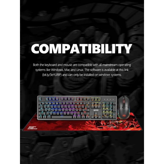 Marvo Геймърски комплект Gaming COMBO CM372 3-in-1 - Mechanical Keyboard, Mouse, Mousepad