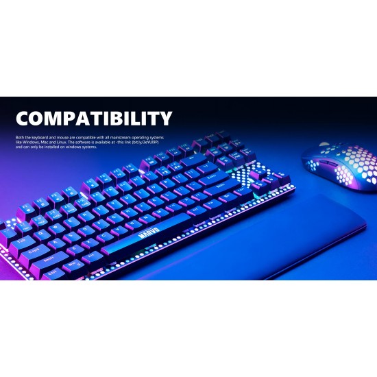 Marvo Геймърски комплект Gaming COMBO CM373 Blue Switches 2-in-1 - Mechanical Keyboard TKL, Mouse