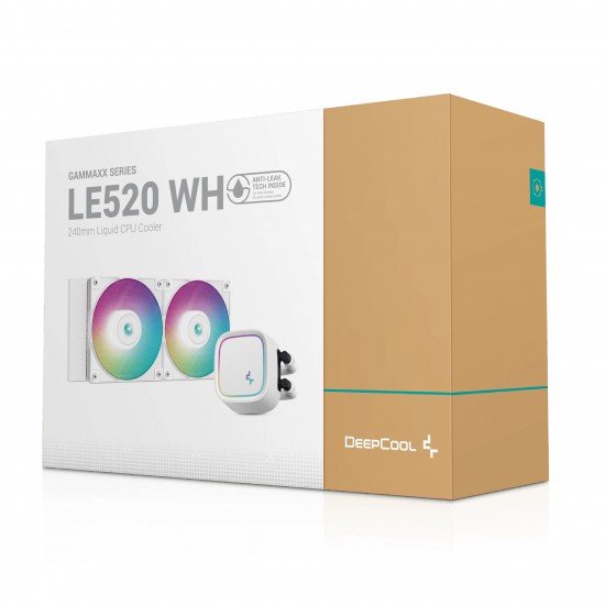 DeepCool водно охлаждане Water Cooling LE520 White - Addressable RGB - LGA1700/AM5