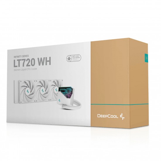 DeepCool водно охлаждане Water Cooling LT720 White - Addressable RGB, Infinity mirror design - LGA1700/AM5