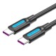 Vention Кабел USB 2.0 Type-C to Type-C - 1M Black 5A Fast Charge - COTBF