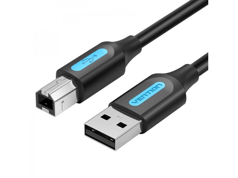 Vention Кабел USB 2.0 A Male to B Male, Black 1m - COQBF
