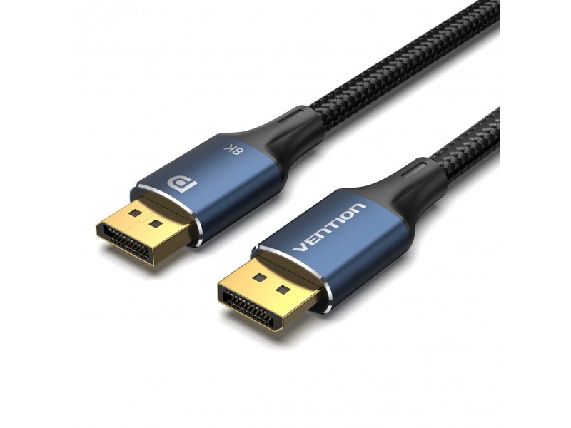 Vention кабел Display Port 1.4 DP M / M 8K 1.5m - Cotton Braided, Blue Aluminum Alloy - HCELG
