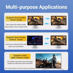 Vention кабел Display Port 1.4 DP M / M 8K 1m - Cotton Braided, Black - HCCBF