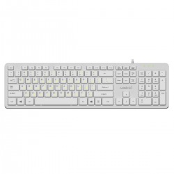 Makki нископрофилна кирилизирана клавиатура Keyboard USB BG - Low profile Chocolate - KB-C14 White