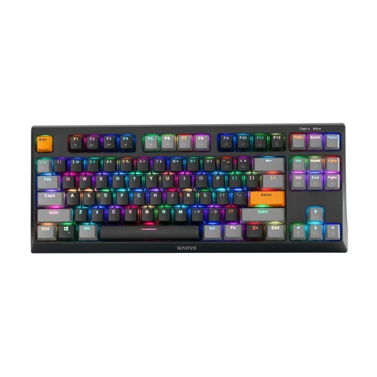 Marvo механична клавиатура Gaming Mechanical Keyboard KG980-A - RGB, Blue switches, TKL