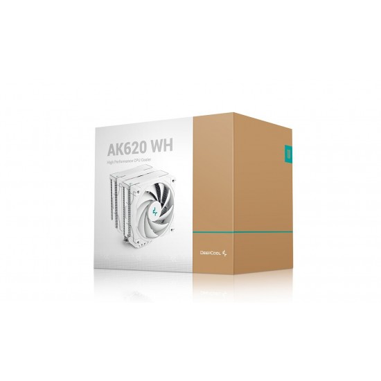 DeepCool охладител CPU Cooler AK620 WH - Dual-Tower, White - LGA1700/AM5