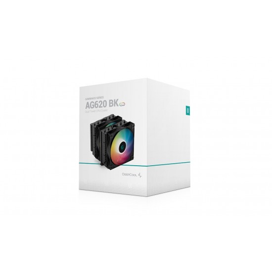 DeepCool охладител CPU Cooler AG620 BK - Addressable RGB, Dual-Tower - LGA1700/AM5