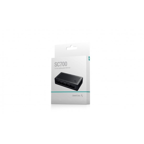 DeepCool разклонител за вентилатори Fan Hub - Addressable RGB Hub SC700 - 12 port, SATA Power, Magnetic