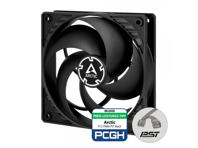 Arctic управляем вентилатор Fan 120mm P12 PWM PST black/black - 200-1800rpm - ACFAN00120A