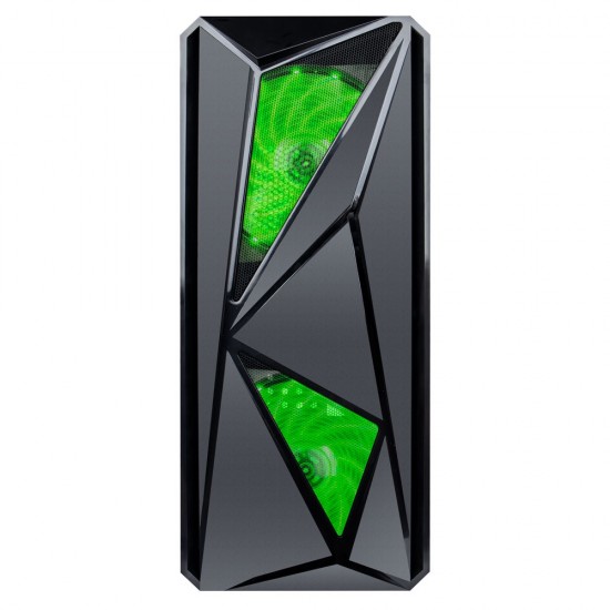 1stPlayer компютърна кутия Gaming Case ATX - F4 GREEN - 3 Fans included
