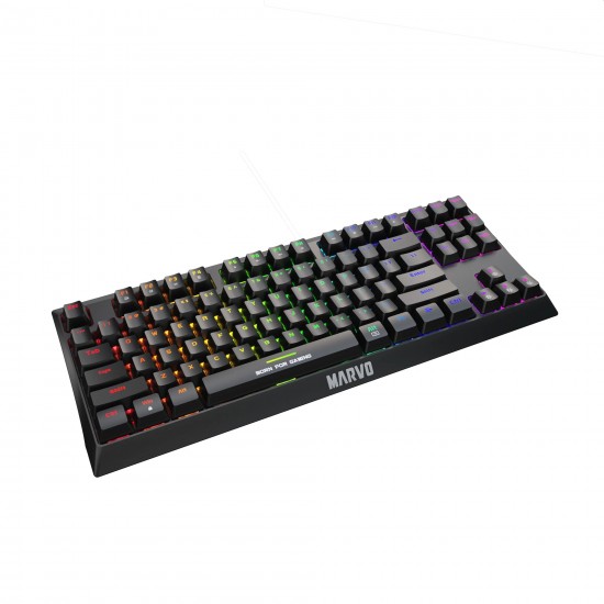 Marvo механична геймърска клавиатура Gaming Mechanical keyboard KG953 - Blue switches, 87 keys TKL, TYPE-C detachable Cable