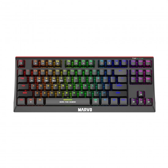Marvo безжична механична геймърска клавиатура Wireless Gaming Mechanical keyboard KG953W - Bluetooth 5.0, Blue switches, 87 keys TKL