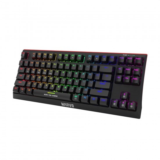 Marvo безжична механична геймърска клавиатура Wireless Gaming Mechanical keyboard KG953W - Bluetooth 5.0, Blue switches, 87 keys TKL