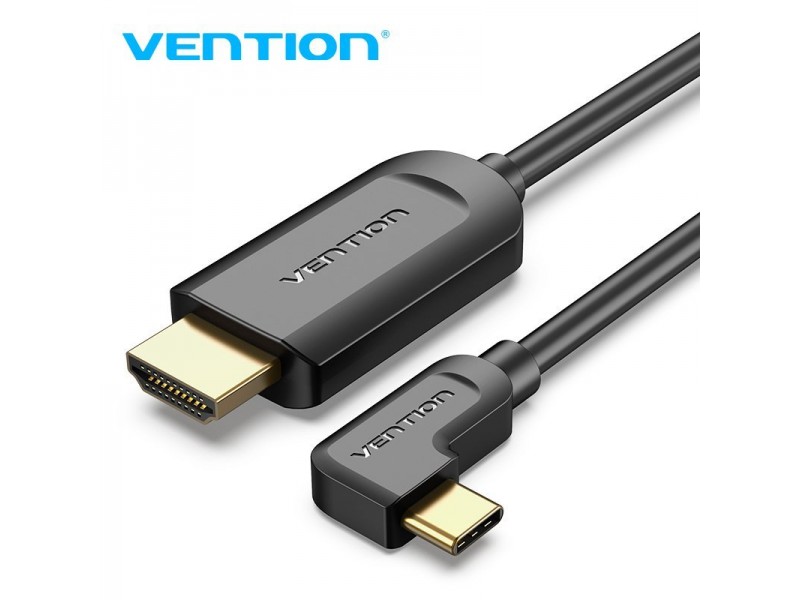 Vention Кабел Type-C to HDMI Cable Right Angle 1.5M Black - CGVBG