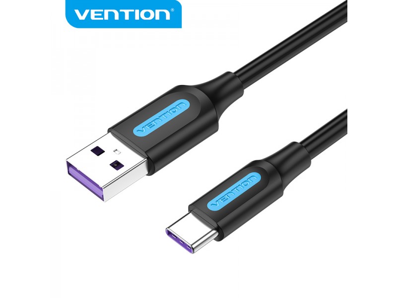 Vention Кабел USB 3.1 Type-C / USB 2.0 AM - 0.5M Black 5A Fast Charge - CORBD