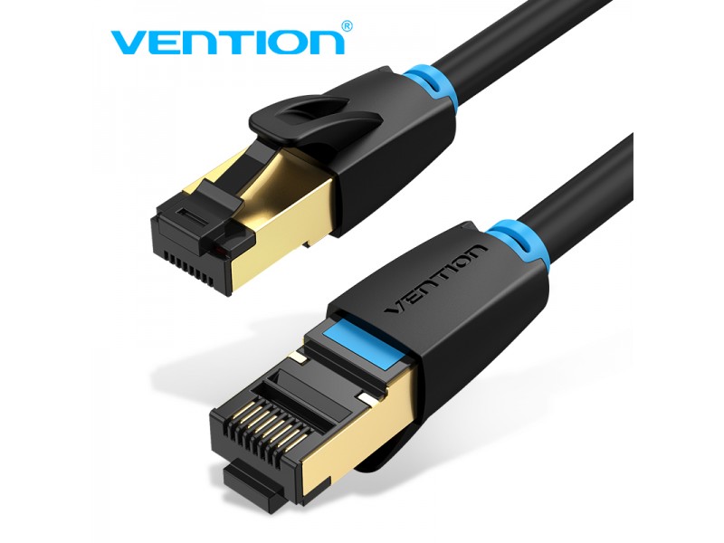Vention Кабел LAN SFTP Cat.8 Patch Cable - 0.5M Black 40Gbps - IKABD