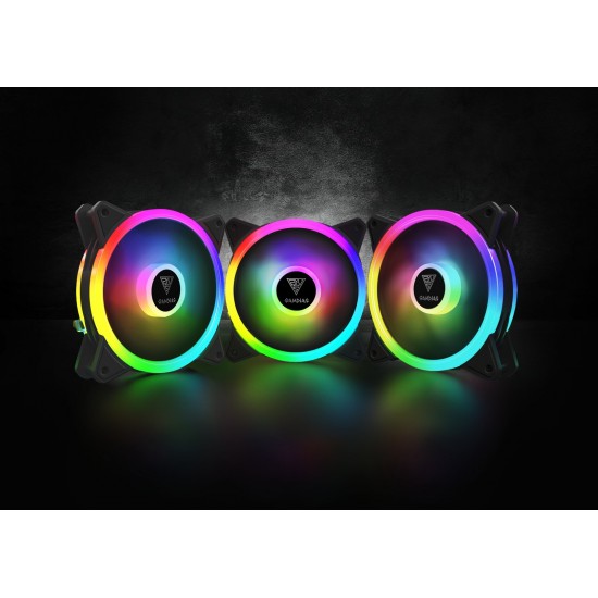 Gamdias Комплект вентилатори Fan Pack 3x120mm addressable RGB 5V 3 pin - AEOLUS M2-1203 LITE