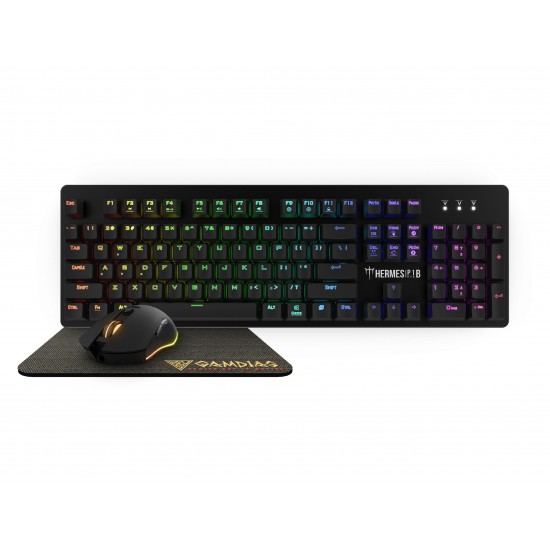 Gamdias Геймърски комплект Gaming COMBO Mechanical HERMES P1B 3-in-1 - Keyboard, Mouse, Mousepad