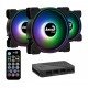 AeroCool комплект вентилатори Fan Pack 3-in-1 3x120mm - Saturn 12F ARGB Pro - Addressable RGB with Hub, Remote - ACF3-ST10247.01