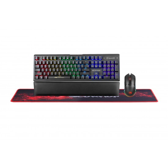 Marvo Геймърски комплект Gaming COMBO CM420 4-in-1 - Mechanical Keyboard, Mouse, Mousepad, Wristpad - MARVO-CM420