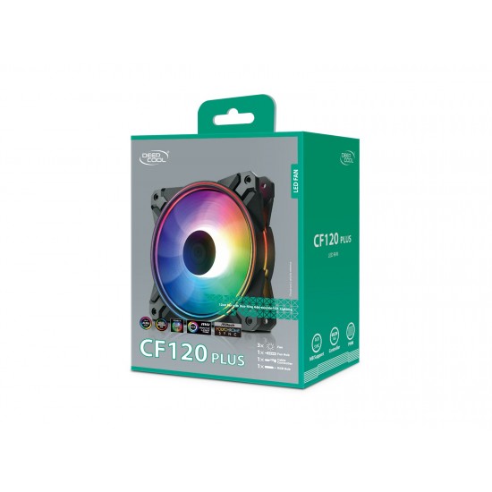 DeepCool комплект вентилатори Fan Pack 3-in-1 3x120mm CF120 PLUS aRGB with controller