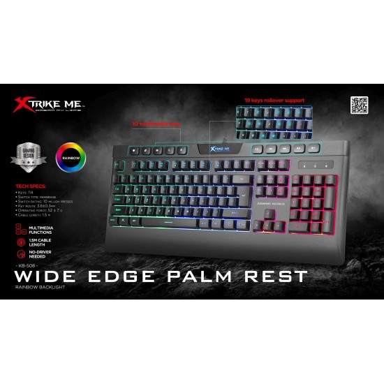 Xtrike ME геймърска клавиатура Gaming Keyboard KB-508 - Backlight