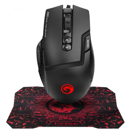 Marvo Геймърски комплект Gaming COMBO M355+G1 2-in-1 - Mouse 1000Hz, Mousepad - MARVO-M355+G1