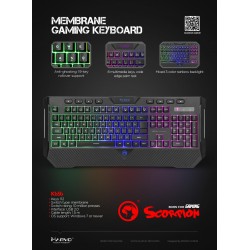 Marvo геймърска клавиатура Gaming Keyboard K656 - Wrist support, 112 keys, Backlight - MARVO-K656