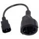 VCom захранващ кабел Cable Power Ext IEC 320 C14 / SCHUKO F 0.2m 16A Black - CE002-CU1.5mm-0.2m
