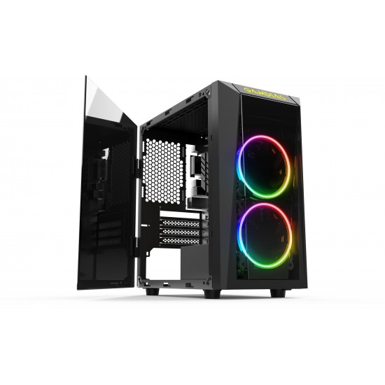Gamdias Кутия Case mATX - Talos E1 - Addressable RGB, Tempered glass