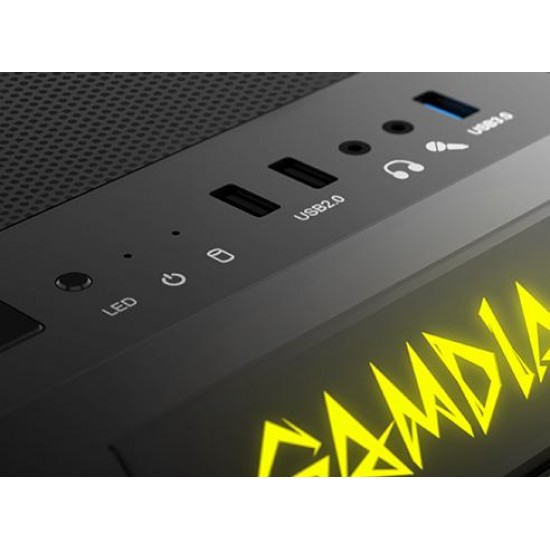 Gamdias Кутия Case mATX - Talos E1 - Addressable RGB, Tempered glass