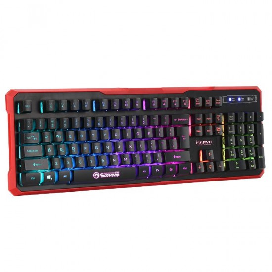 Marvo геймърска клавиатура Gaming Keyboard K629G - 104 keys, sound-reactive lighting