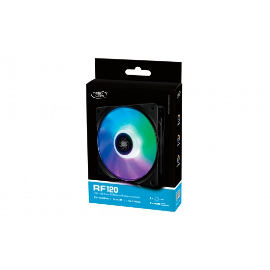 DeepCool светещ вентилатор Fan 120mm RF120 - RGB Led with controller
