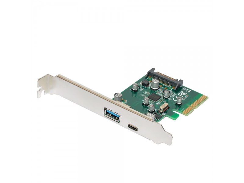 Makki PCI-E card 2 x USB3.1 A+C ports - MAKKI-PCIE-2XUSB31-AC-V1