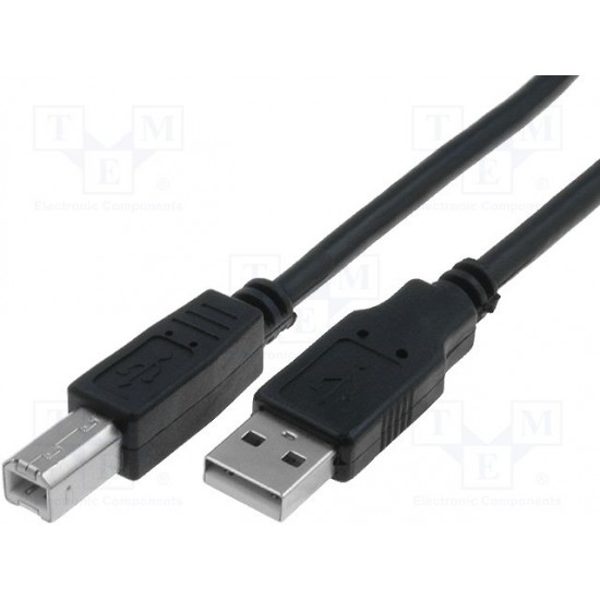 VCom Кабел USB 2.0 AM / BM Black - CU201-B-2.5m