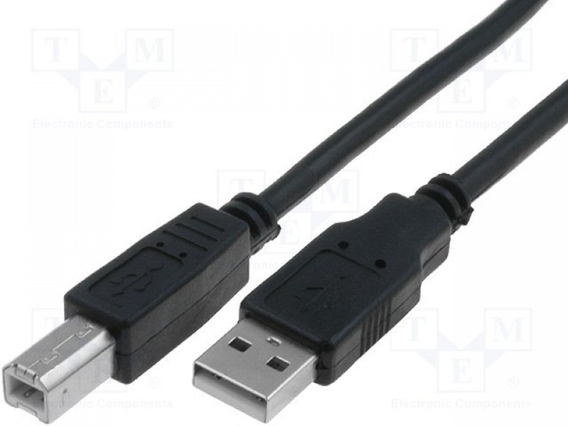 VCom Кабел USB 2.0 AM / BM Black - CU201-B-5m