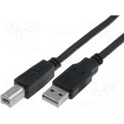 VCom Кабел USB 2.0 AM / BM Black - CU201-B-1.5m