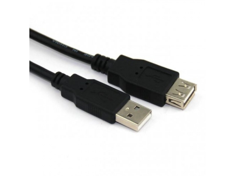 VCom Кабел USB 2.0 AM / AF Black - CU202-B-1.5m
