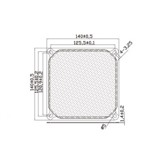 Evercool Филтър Fan Filter Metal Black - 140mm