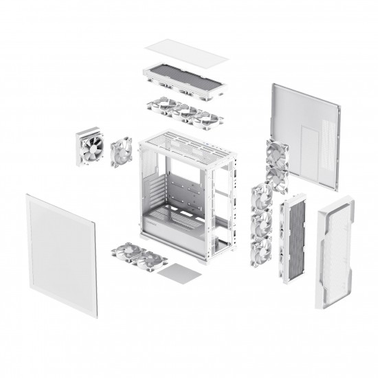 Gamemax кутия Case EATX - SIEGE White - Addressable RGB