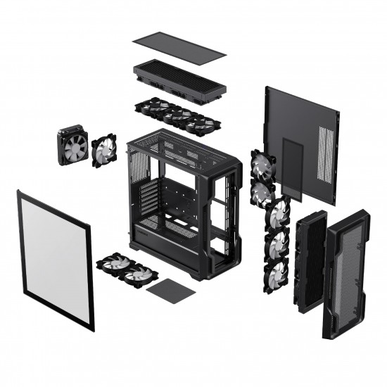 Gamemax кутия Case EATX - SIEGE Black - Addressable RGB