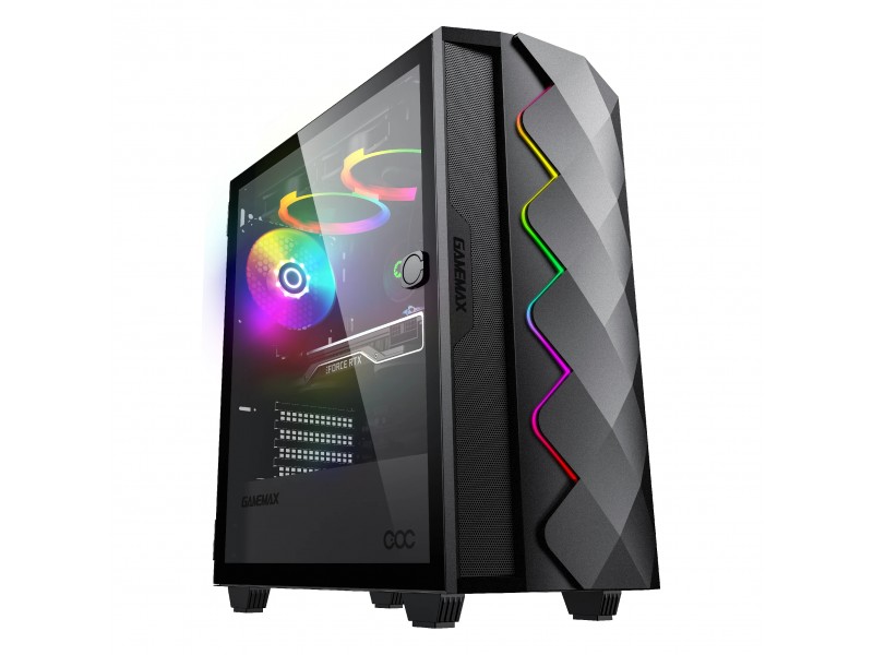 Gamemax кутия Case EATX - Diamond COC Black - Addressable RGB