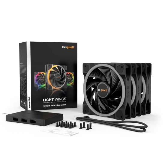 be quiet! комплект вентилатори Fan Pack 3-in-1 3 x 120mm - LIGHT WINGS 120mm PWM high-speed Triple-Pack