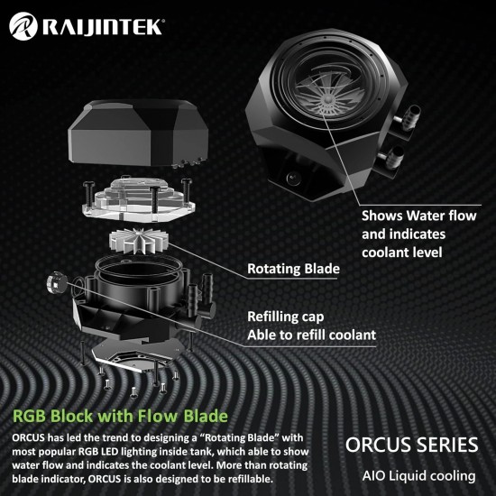 Raijintek водно охлаждане Water Cooling - ORCUS 140 RBW