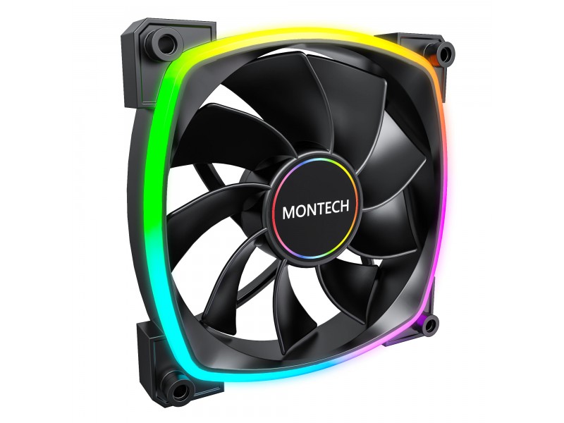 Montech вентилатор RX140 PWM, REVERSE Fan, 140mm, ARGB, Black