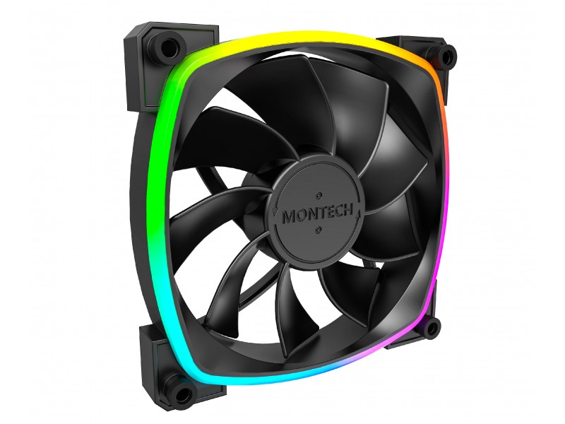 Montech вентилатор RX120 PWM, REVERSE Fan, 120mm, ARGB, Black