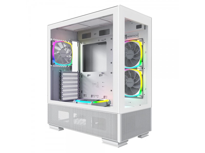 Montech кутия SKY TWO, Mid-tower Case, TG, 4x120mm ARGB Fans, White