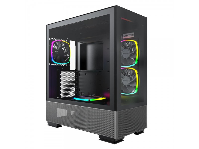Montech кутия SKY TWO, Mid-tower Case, TG, 4x120mm ARGB Fans, Black