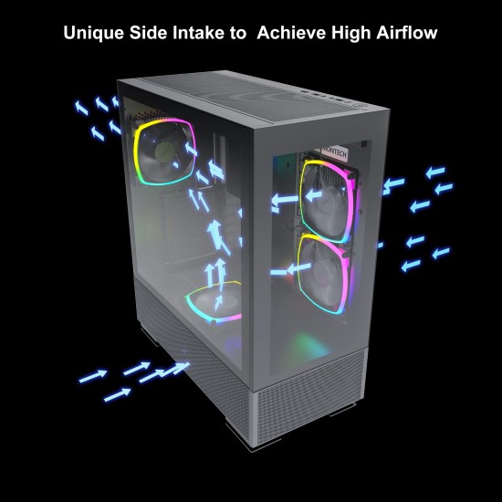 Montech кутия SKY TWO, Mid-tower Case, TG, 4x120mm ARGB Fans, Black